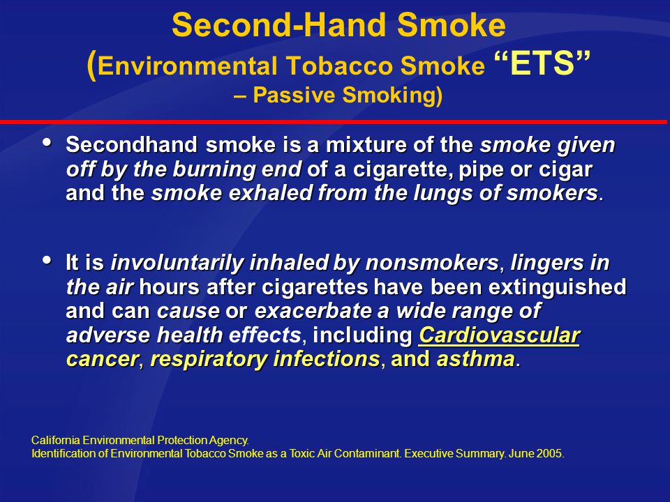 Health Effects of Secondhand Smoke